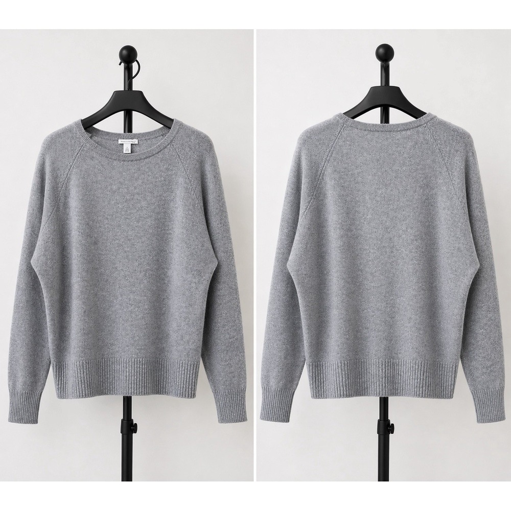 Halogen 100% Cashmere Sweater Gray Batwing Dolman Sleeve Soft Knit S